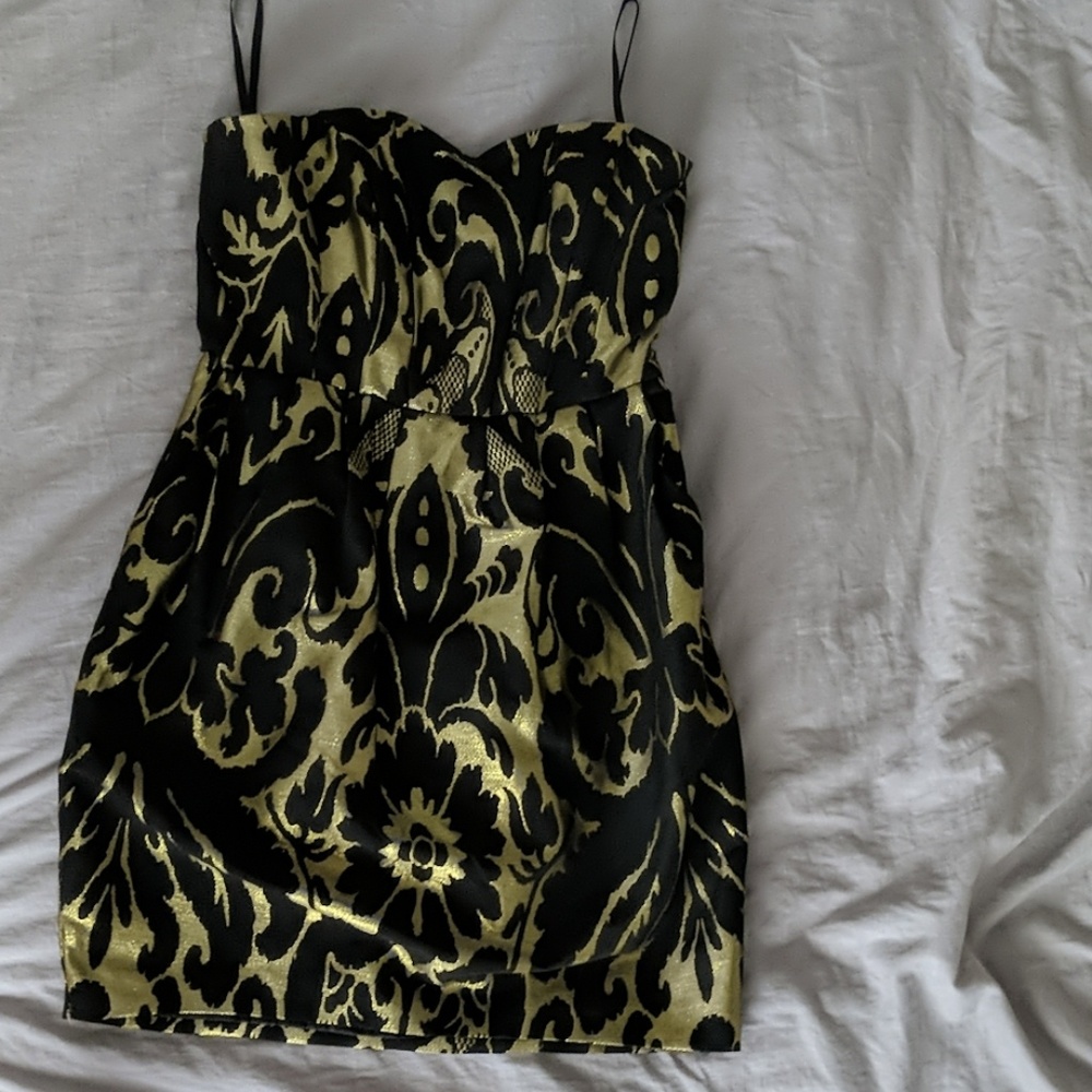 Black and gold dress